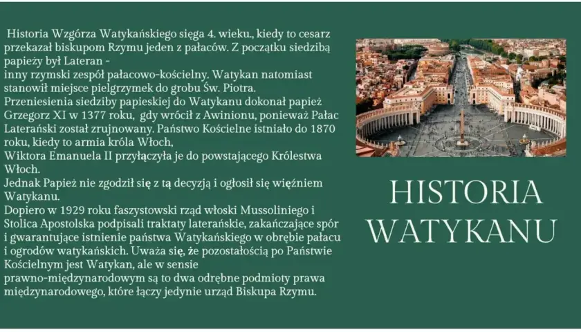 Watykan to państwo, którego historia sięga IV wieku. Na zdjęciu Plac Świętego Piotra.