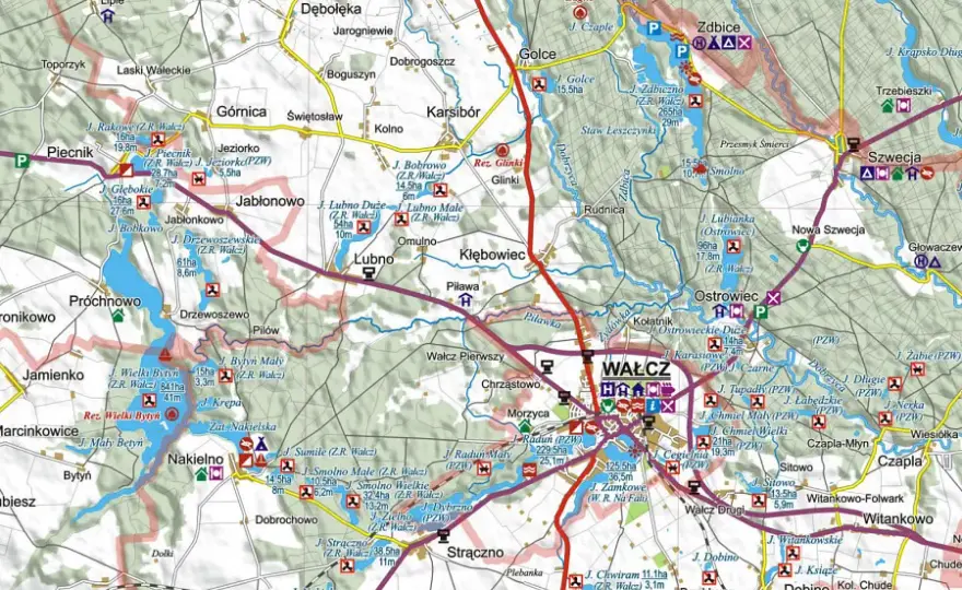 Mapa jezior PZW Zachodniopomorskie - znajdź najlepsze łowiska rybne